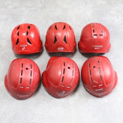ZETT J.S.B.B 赤 一般軟式用ヘルメット 大人用M 軟式キャッチー防具