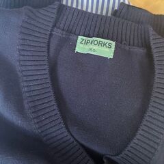 ZIP WORKS ワイシャツ　ネクタイ　パンツ　長袖ニット　４点セット 150の画像