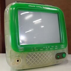 日立 ポータブルカラーテレビ C6-SK1 スケルトン グリーン 6型 2000年製 ACアダプタ付 ブラウン管TV オブジェ 札幌市 新道東店の画像