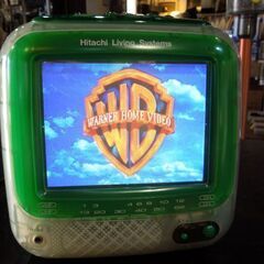 日立 ポータブルカラーテレビ C6-SK1 スケルトン グリーン 6型 2000年製 ACアダプタ付 ブラウン管TV オブジェ 札幌市 新道東店の画像