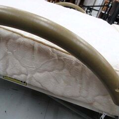 現状品 YAMAZEN 電動折りたたみベッド マット幅 約93cm ベージュ系 ベット 苫小牧西店の画像