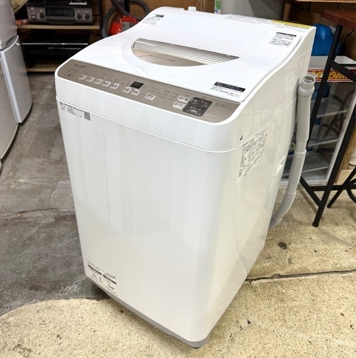 札幌市内配送可 【6ヵ月保証付き】 22年製 SHARP シャープ 洗濯乾燥機 ES-T5FBK-N 洗濯5.5kg/乾燥3.5kg 