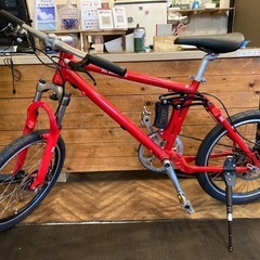 【ARKSシフトレバー・チェーン新品！】フルサスペンション　アルミフレーム ディスクブレーキ 8速　20インチミニベロMTB レッドの画像
