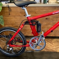 【ARKSシフトレバー・チェーン新品！】フルサスペンション　アルミフレーム ディスクブレーキ 8速　20インチミニベロMTB レッドの画像