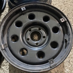 デリカD5エクストレイルなどに ビートロック風メタルロック スチールホイール 16×7J 5H114.3PCD +15 4本 レンコンホイール　オーバーフェンダー バーフェンの画像