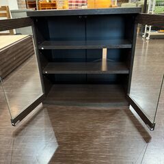 在庫処分　在庫要確認　ガラス付き収納棚　高さ３種類の画像