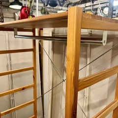 《売約済》【武蔵小山店】【～4/14限定SALE！店内全品20%お値引き！】　 無印良品 無印 MUJIパイン材 ユニットシェルフ ８６ｃｍ幅 大 ワードローブバー シェルフ オープンシェルフ 衣類収納 ハンガーラック ワードローブの画像