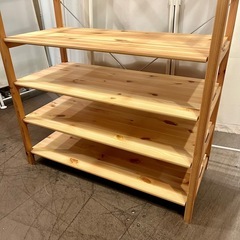 《売約済》【武蔵小山店】【～4/14限定SALE！店内全品20%お値引き！】　 無印良品 無印 MUJIパイン材 ユニットシェルフ ８６ｃｍ幅 大 ワードローブバー シェルフ オープンシェルフ 衣類収納 ハンガーラック ワードローブの画像
