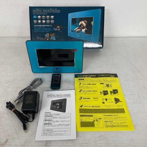 ゾックス デジタルフォトフレーム DS-DA70N108CY シアンカラー 中古 動作確認済 7インチ液晶スチール 内臓2GBメモリ 多機能 有線電源 Y0745