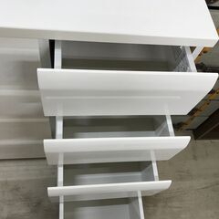 ニトリ NITORI チェスト ロータイプ WISH3 ホワイト 光沢  大容量 収納 衣類収納 新生活 引越 クリーニング済み 堺市 石津 ジャングルジャングル石津店の画像