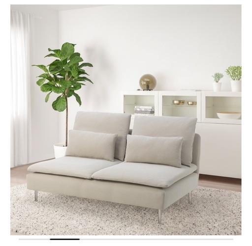 【美品】IKEA ソファ SÖDERHAMN ソーデルハムン 3人掛けコンパクトソファセクション, ヴィーアルプ ベージュ/ブラウン