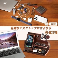 新品　スマホスタンド 木製   ギフト ガジェット  メガネスタンド ペンスタンド デスクオーガナイザー 小物収納の画像