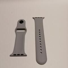 お値下げ Apple watch対応45mmグレーシリコンバンド(留め具黒)の画像