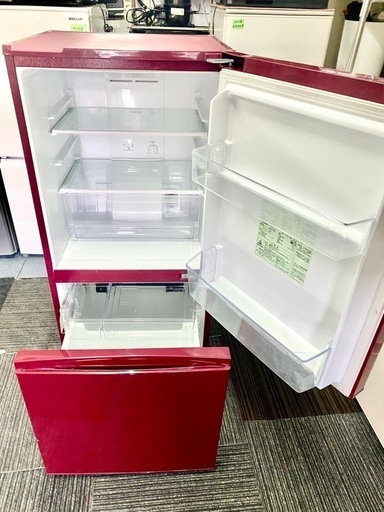 北九州市内配送無料　保証付き 値下げAQR-16H-R 冷蔵庫 ルージュ [157L /2ドア /右開きタイプ]