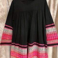 1   未使用　タイランド製　綿　チュニック　ワンピース　L