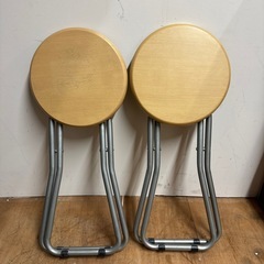 丸椅子 スチール 折りたたみイス イス 2脚セットの画像