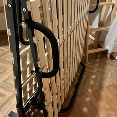 折り畳みベッド すのこベッド セミダブル コンパクト 桐無垢材 折りたたみの画像