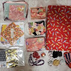 和風　千代紙　折り紙　和風ポーチ　和切れ端布　など。まとめて。