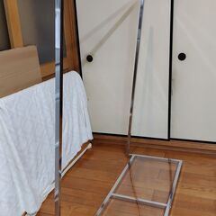 世田谷区近辺配送可能　dinos ディノス Lettre レットル L型ハンガーラック スチール コートハンガー 棚板付き ハンガースタンド 店舗什器 シンプル DJ322の画像