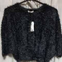 スパンコール付きカーディガン