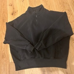 ZARA ハーフジップスウェット　ブラック　