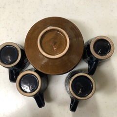 値下げ中！やちむん壺屋焼き 金城敏男 魚紋コーヒーカップ4セット