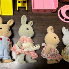 シルバニアファミリー　緑の家具他　人形　まとめ売り　初期　レア　廃盤　昭和レトロの画像