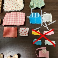 シルバニアファミリー　緑の家具他　人形　まとめ売り　初期　レア　廃盤　昭和レトロの画像