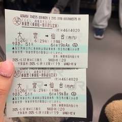 大宮発仙台行き2名指定席往復　仙台駅で使えるお土産500円商品券付きの画像