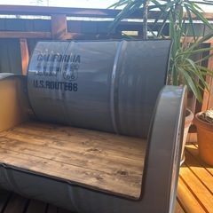  ドラム缶 リメイク ソファ ベンチ チェア 椅子 