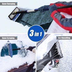 新品⭐️スノーブラシ 拡張可能 アイススクレーパー 伸縮式フォームグリップ 家用 雪かきの画像