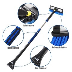 新品⭐️スノーブラシ 拡張可能 アイススクレーパー 伸縮式フォームグリップ 家用 雪かきの画像