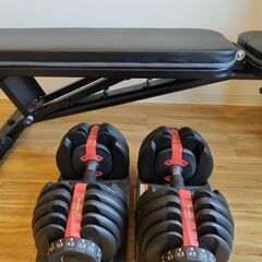筋トレセット（可変ダンベル24kg×2、トレーニングベンチ）