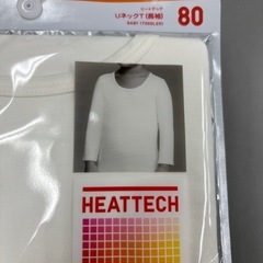 ユニクロ　HEATTECH ベビーシャツ肌着 80 オフホワイトの画像