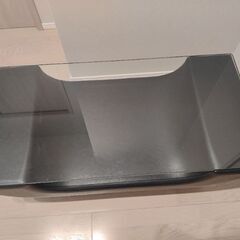 ★ガラステーブル　中古　センターテーブル　コーヒーテーブル　ブラック　モダン★の画像