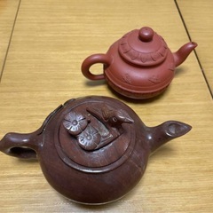茶道具   陶器茶壺 急須 鳥と花の彫刻