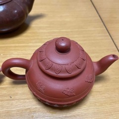 茶道具   陶器茶壺 急須 鳥と花の彫刻の画像