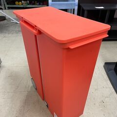 ゴミ箱　No.836　オレンジ　分別ペダルペール　33L　ライクイット　【リサイクルショップどりーむ荒田店】の画像
