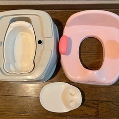 椅子型おまるとソフト補助便座セットの画像