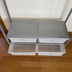 ハンガーラック収縮&引出し付の画像