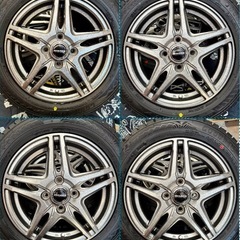 「商談中」⑩155/65R14 新品冬用タイヤ4本と中古美品ホイールとナット付きの画像