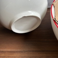陶器製　カラーリム どんぶり & ボウル & レンゲ セット の画像