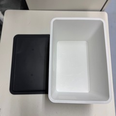 収納 片付け 蓋付き ケース　スクエア収納ボックス（深型）　　　の画像