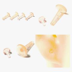 透明 樹脂ピアス ベージュ