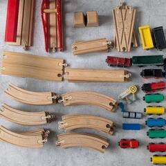 木製レールたっぷりセット【中古】