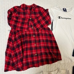 ①女の子90サイズ95サイズ　ワンピースまとめ売り　プティマイン　チャンピオンの画像