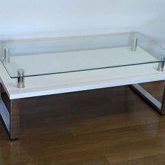 ガラス天板☆北欧風☆センターテーブル  中古家具 強化ガラス 定...