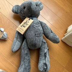 手作りデニム　テディベアの画像