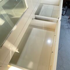 商談中　　★スチール製ケビント★ ドクターキャビネット メディカルキャビネット ガラス棚 飾り棚 W90m ガラス棚板 3段 医療用 鍵なし ビンテージ