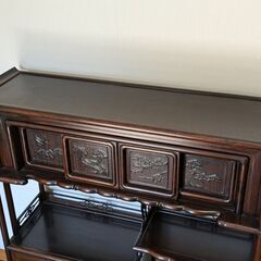 唐木 茶棚 扉板リバーシブル  骨董家具 時代物 収納 破損無 日本伝統工芸美術品 居間茶道具 飾棚の画像